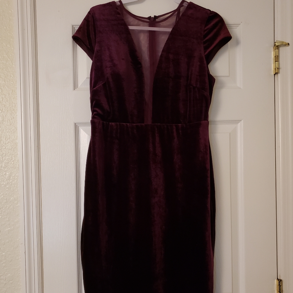 Marina velvet wine dress